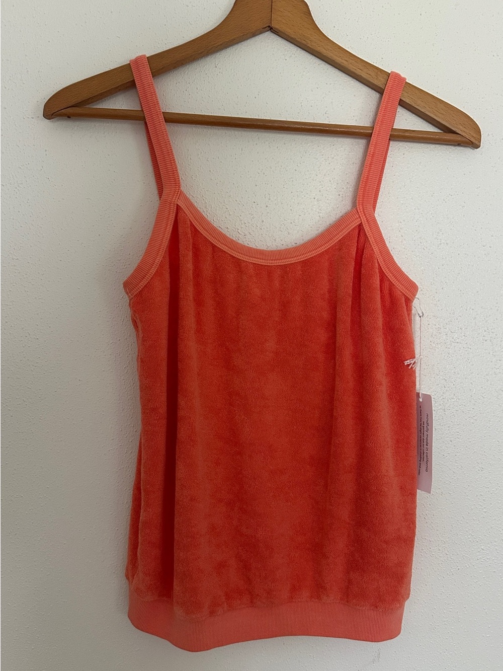 perfectwhitetee Coral Terry Spaghetti-Strap Tank